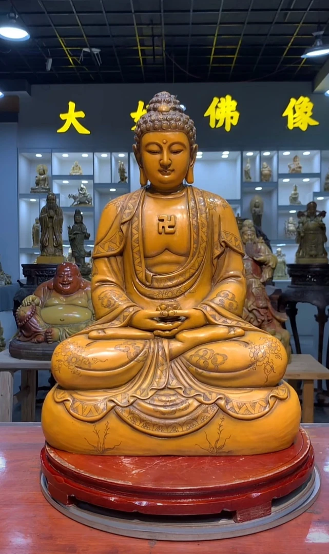 整石手工雕刻阿弥陀佛佛像工艺品艺术摆件