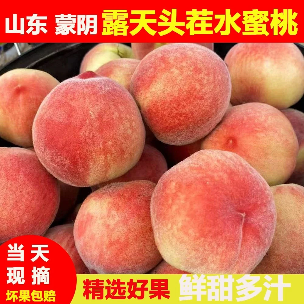 山东蒙阴脆甜水蜜桃八号红桃脆桃甜桃包邮4.5-5斤