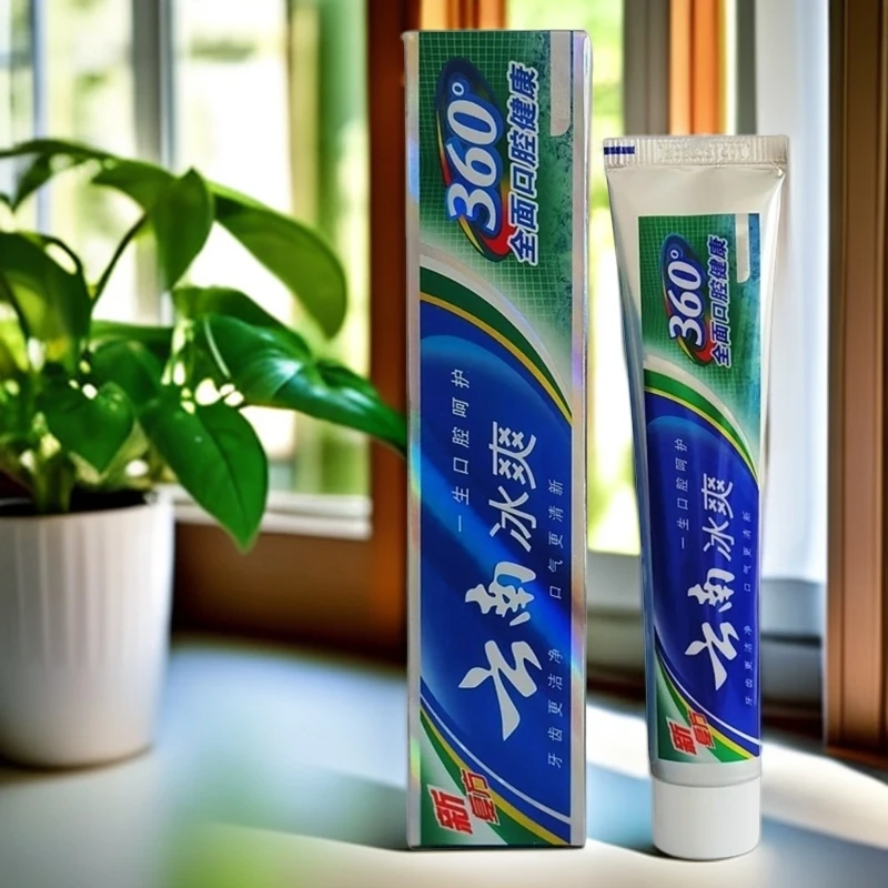 云南冰爽牙膏360多效护理口腔健康100克家用去渍清新清爽清凉