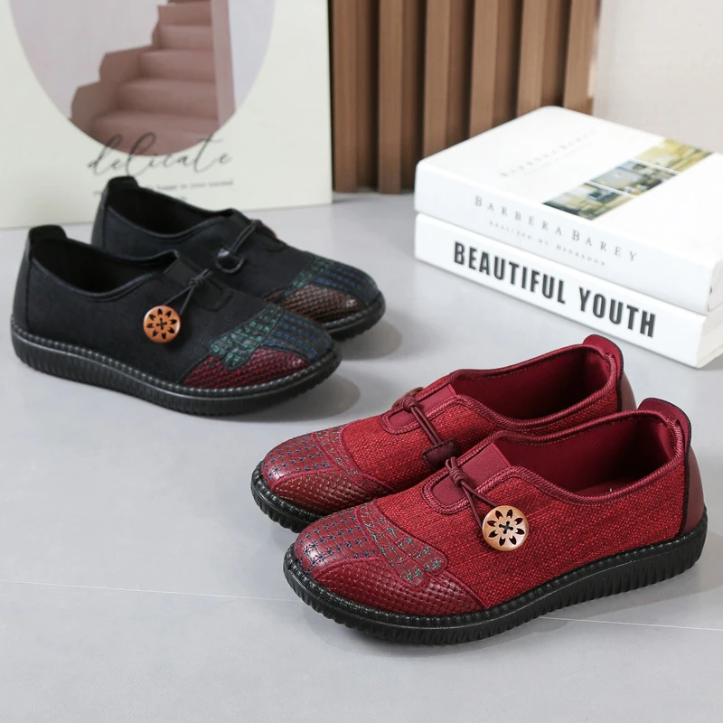 老北京布鞋女新款妈妈鞋软底防滑奶奶鞋春秋舒适中老年人老太太鞋