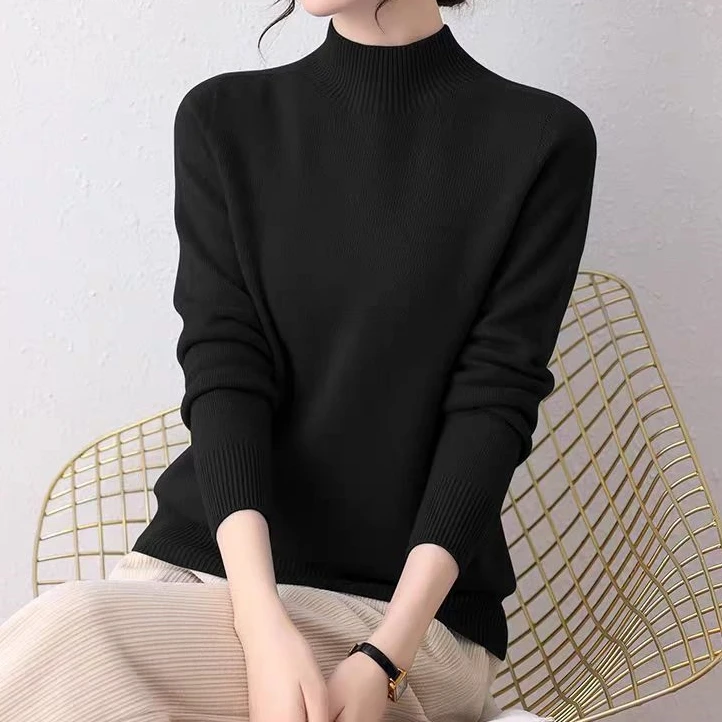 妈妈装洋气时尚上衣2024新款针织春秋长袖女毛衣百搭气质打底衫