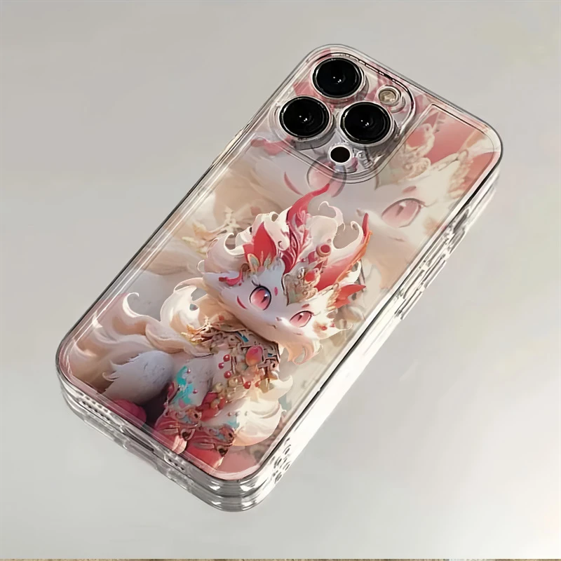 龙年麒麟适用苹果15PROMax/14/13/12透明壳硅胶防摔潮XS手机壳