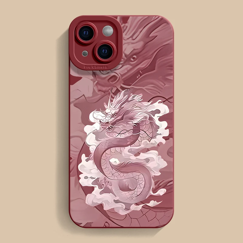 新年中国龙适用苹果15PROMax/14/13/12瞳眼壳硅胶iPhoneXS手机壳
