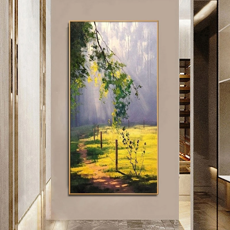 【光的方向】油画欧式玄关装饰画走廊壁画美式客厅挂画手绘风景画