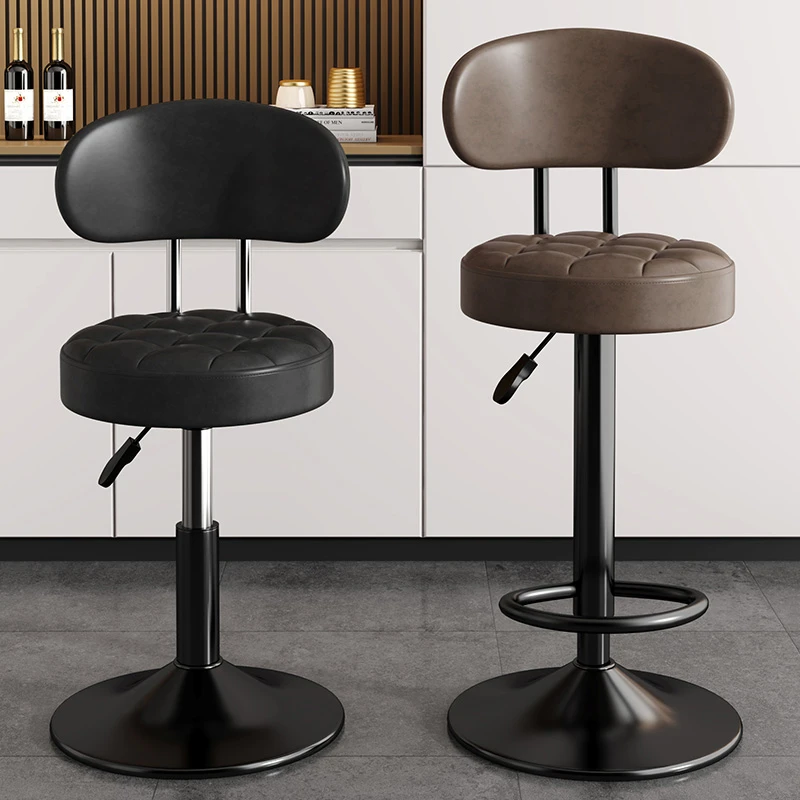 可升降高脚蹬子酒吧椅吧台椅子家用商用收银前台转椅吧凳靠背椅子