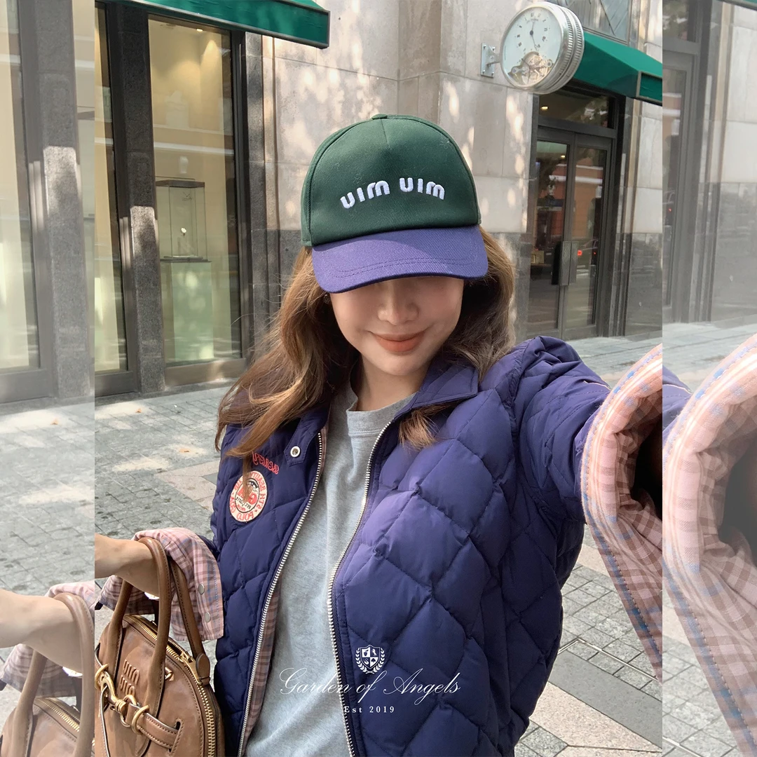 施薇靓  藤校冬日 美式刺绣绗线 三星90白鸭绒轻薄羽绒服