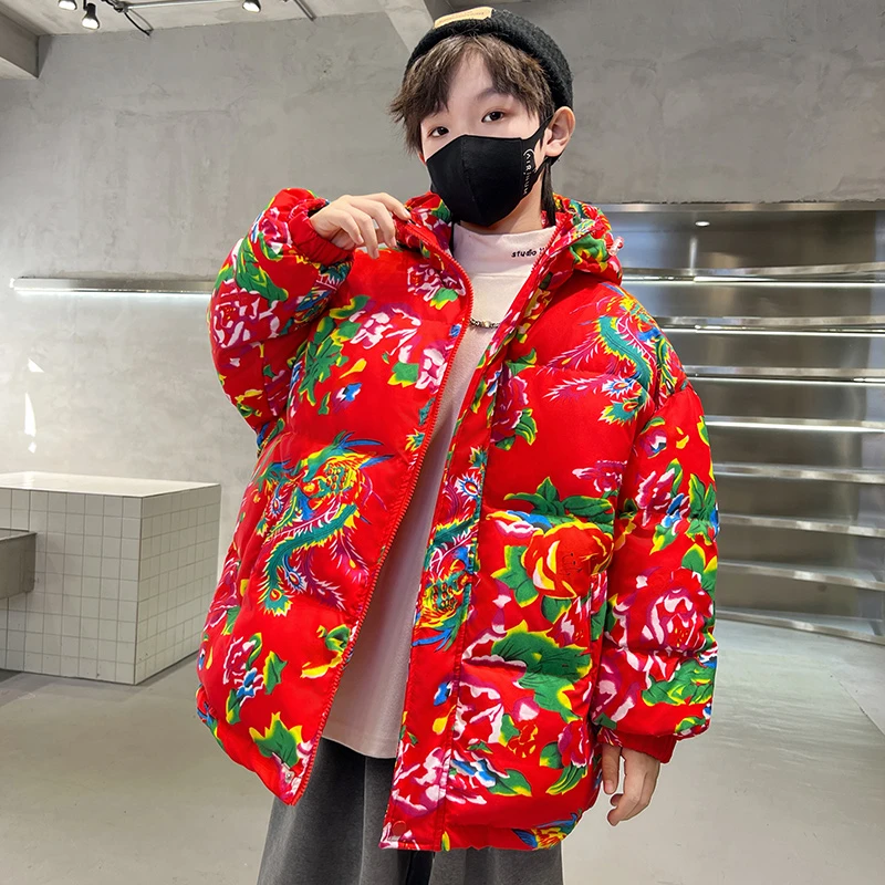 巴拉巴拉童年男童冬装羽绒棉衣大儿童冬季加厚棉服东北大花棉袄碎
