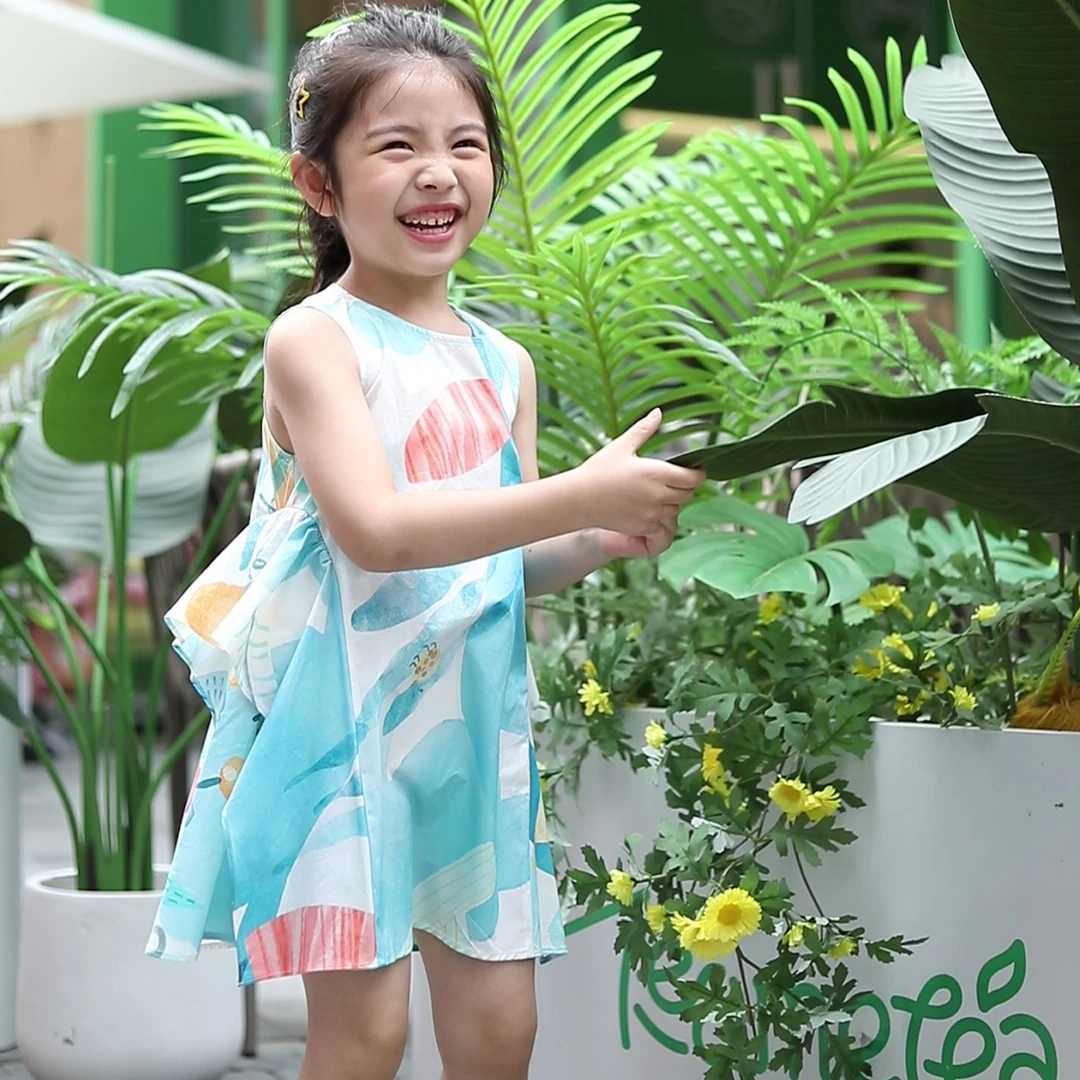 【上新】童装夏天时尚梭织背心裙33220070