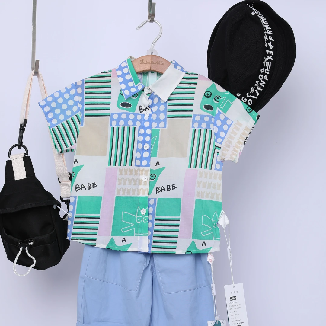 男童梭织短袖衬衫 8221203