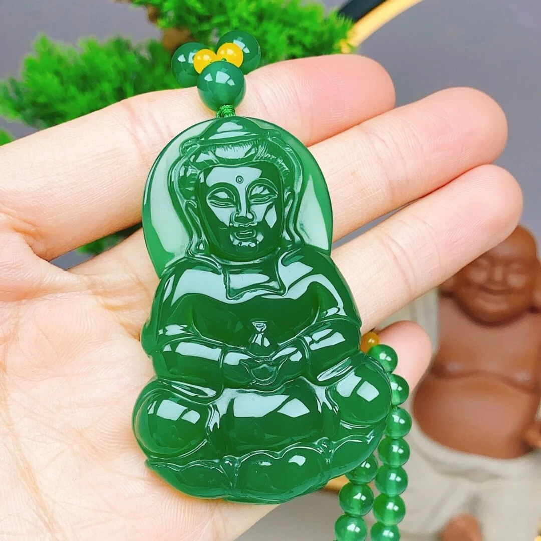 帝王大绿觀音吊坠 观音吊坠(配珠链) 天然玉石 带证书带礼盒1