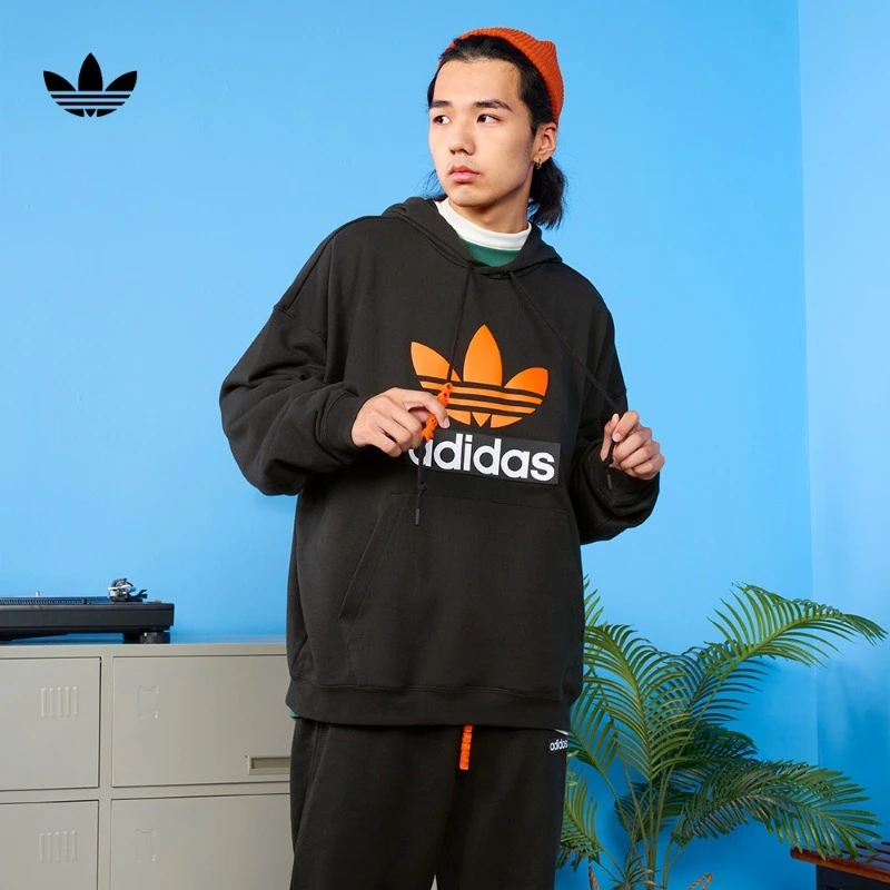 阿迪达斯三叶草 经典舒适运动卫衣套头衫男款春季 adidas H09354