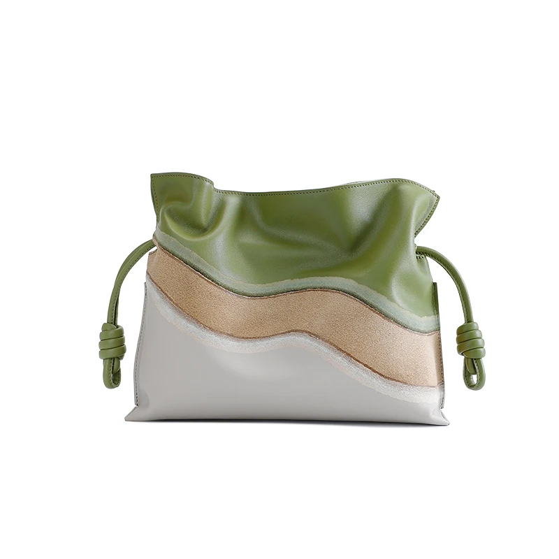 皮匠老徐女士时尚潮流拼色福袋包8926