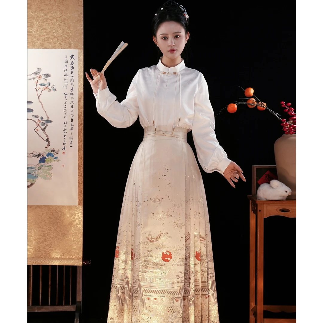 林之清货1【孤品礼物101-200】织金仿妆花一片式马面裙