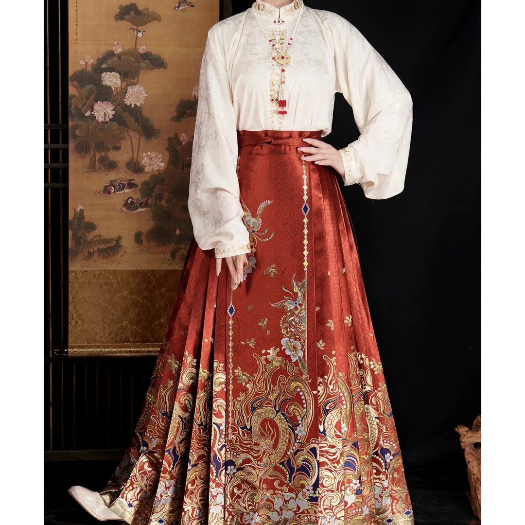 林之清货【龙跃福年】原创汉服明制织金仿妆花龙年马面裙女日常