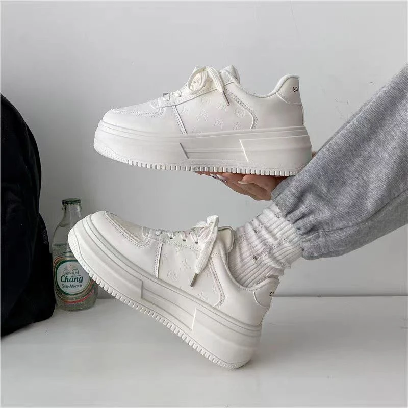 1237厚底小白鞋女2023新款冬季百搭休闲板鞋