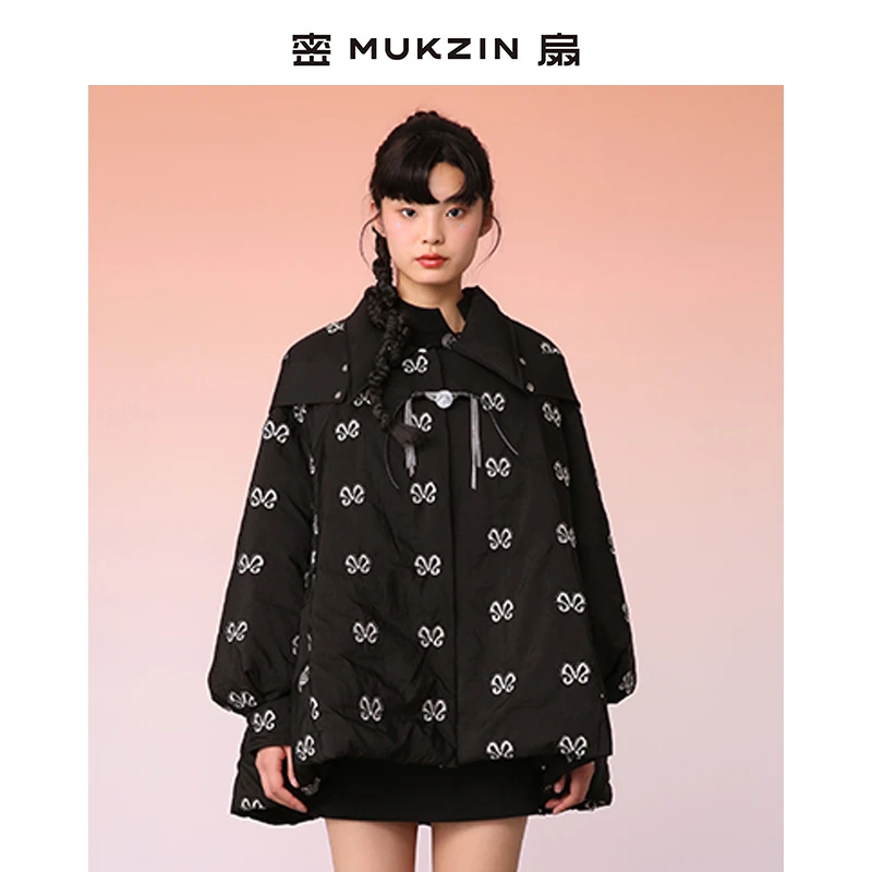 密扇冬占星公园 新中式显瘦设计师款羽绒服女M224B16024001热力感