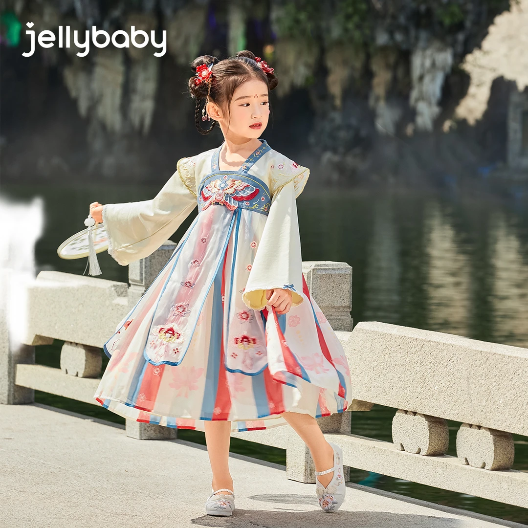 【灼灼其华】杰里贝比儿童连衣裙女童古风裙子唐装汉服秋 JEG31881
