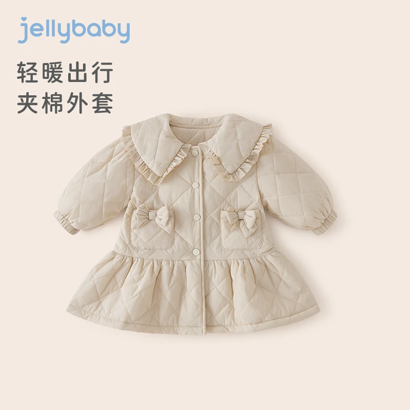 杰里贝比小宝宝风衣秋装儿童加绒秋冬女童秋季外套新款 JJG35607