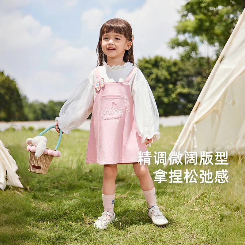 杰里贝比女童连衣裙儿童公主裙潮小童秋卫衣裙宝宝裙子 JQG43578