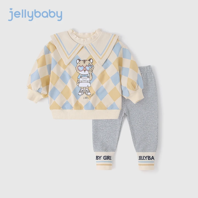 杰里贝比女童春秋套装两件套新款洋气婴儿春款衣服春装 JTG21804H