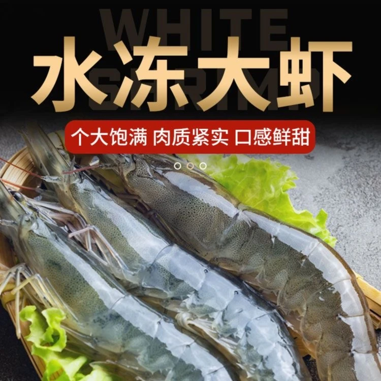 20/30特大号活体冷冻海虾白虾对虾新鲜冷冻海鲜超大对虾海捕大虾
