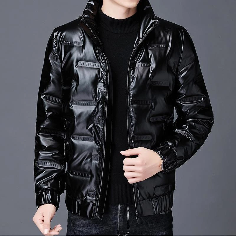 秋冬新款男士羽绒棉服冬季2023年潮流短款加厚亮面帅气保暖厚男装