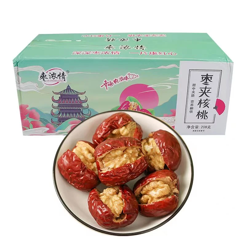 枣浓情枣夹核桃拍一发3箱(每盒208克)