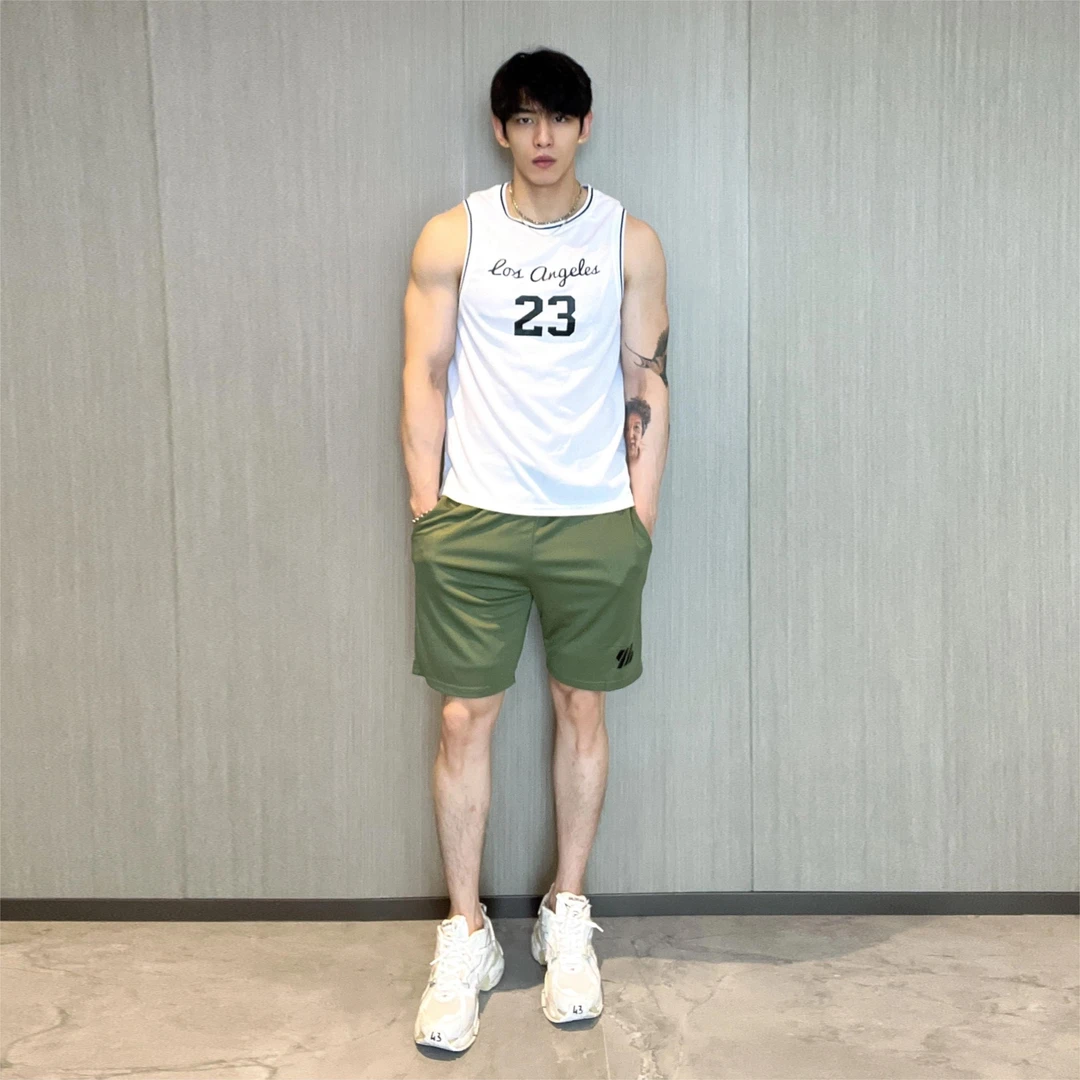 夏季健身短裤男运动五分裤跑步宽松弹力速干休闲裤足球篮球训练裤