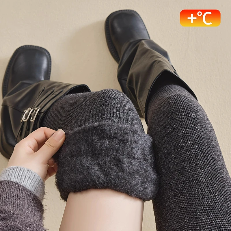 加长羊绒大腿袜子女秋冬款加绒加厚保暖抗寒过膝袜高筒护膝盖长袜