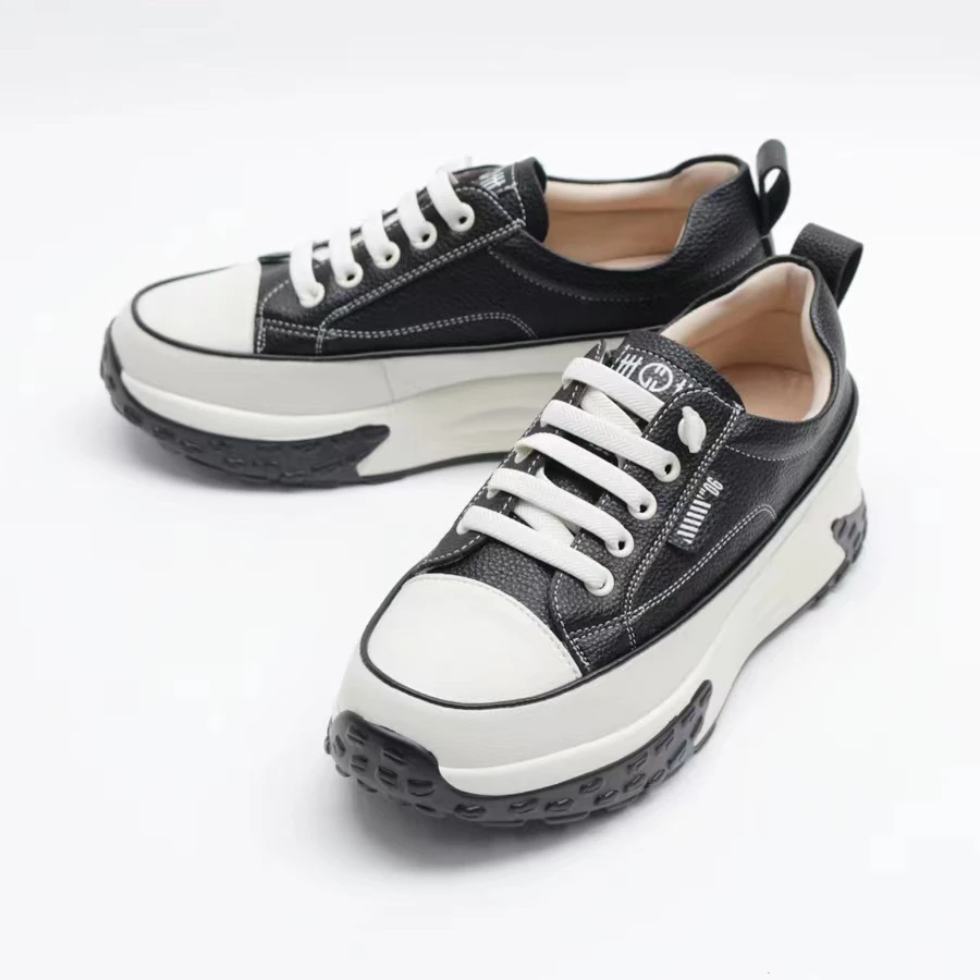 韩国新款低帮百搭时尚休闲鞋韩版厚底圆头女鞋