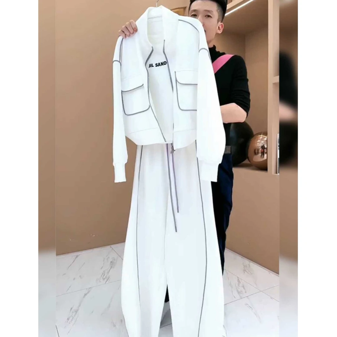 早秋2024欧货网红炸街减龄时尚洋气卫衣外套两件套休闲运动套装女