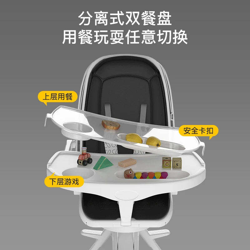 1号推车专用加大双层餐盘分格一体式辅食多功能快拆餐盘材质用餐