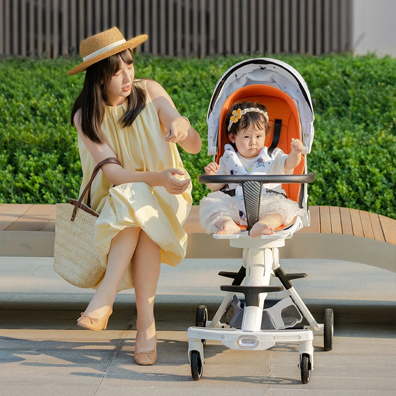 高景观遛娃神器婴儿手推车双向可坐可躺轻便折叠加宽宝宝婴儿车