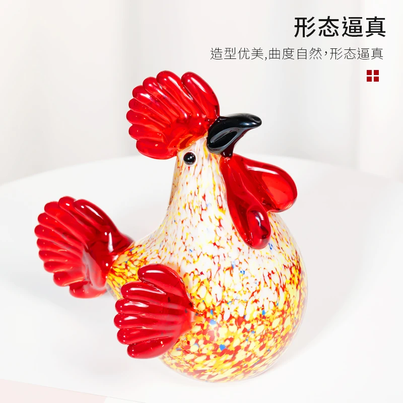 [色彩]轻奢高端非遗纯手工琉璃摆件大吉大利吉祥如意咕咕鸡H114