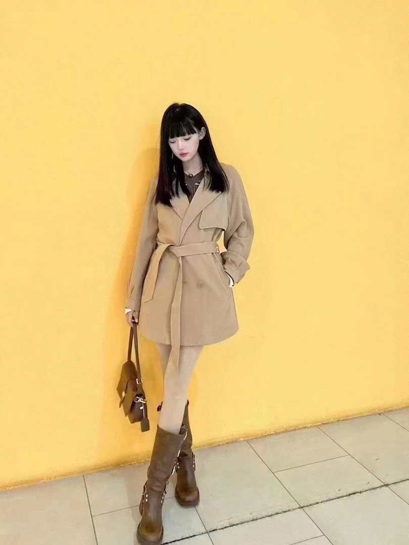 玛丝恩迪气质显瘦收腰风衣