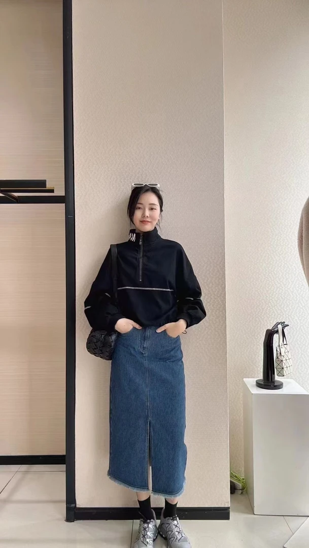 玛丝恩迪牛仔开叉半裙