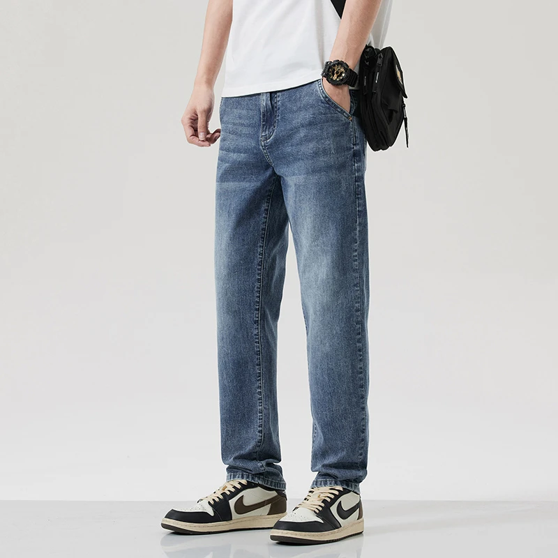 高端牛仔裤男款直筒宽松秋季男士长裤休闲裤子男款爆款2025新款
