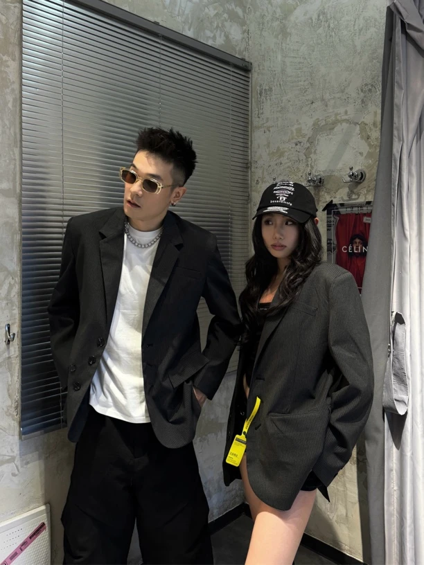 【周哥专享】JusthatLAB无痕垫肩轮廓挺拔简约宽松休闲高级西装外套