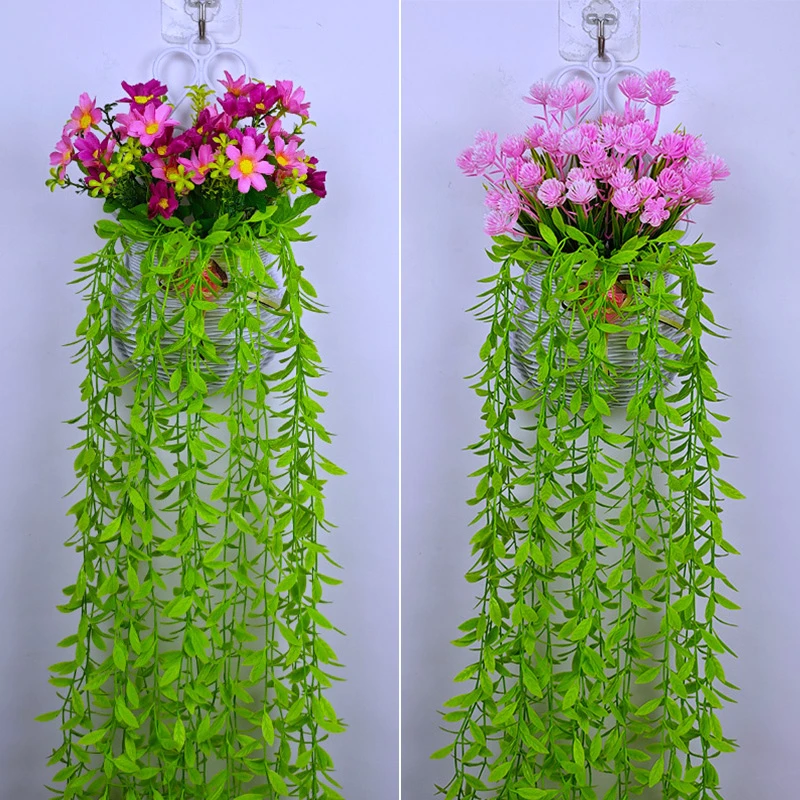 室内外仿真绿植垂柳墙上挂件花篮塑料假花仿真花挂墙装饰品小雏菊