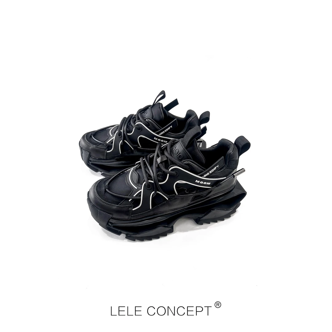 LELE CONCEPT新款时尚气质休闲百搭潮流系带厚底老爹鞋X0101