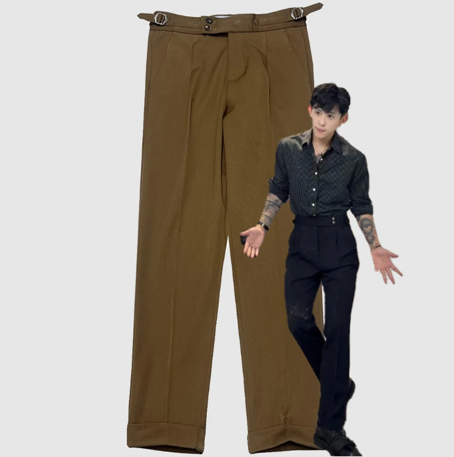 （序77推荐）那不勒斯西裤男韩版修身小脚裤复古商务休闲长裤子正品