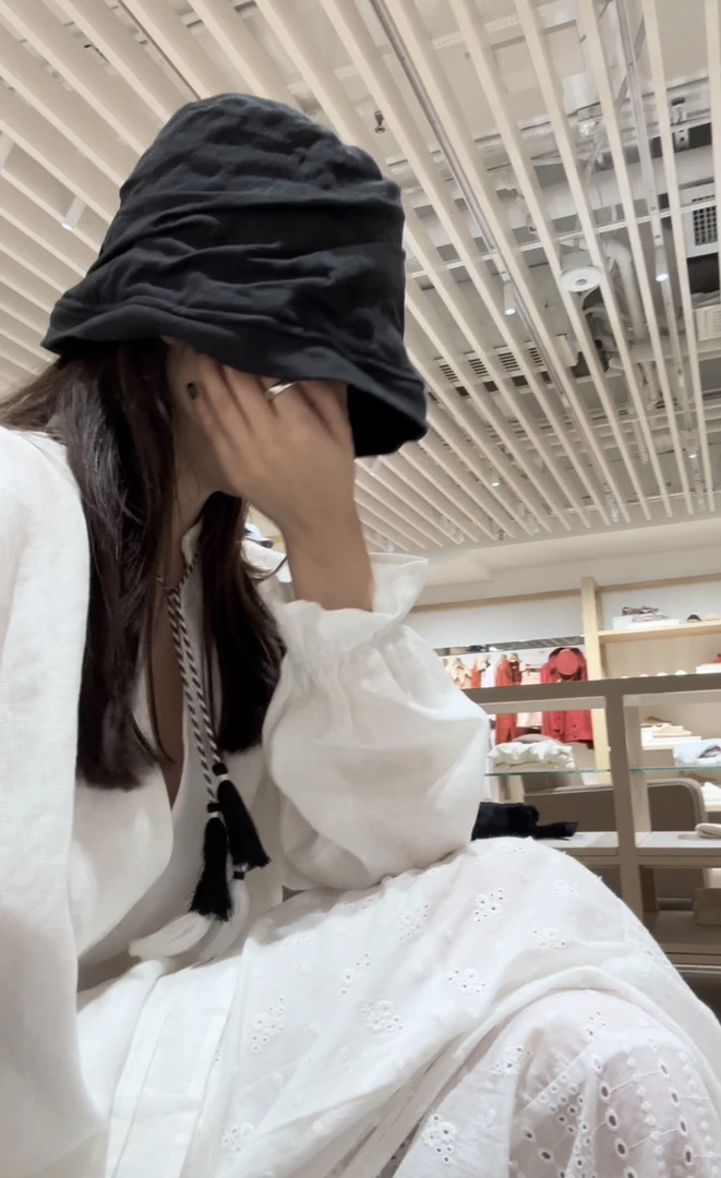 『PEACHZHOU』层次褶皱亚麻渔夫帽休闲防晒遮阳显脸小素颜盆帽