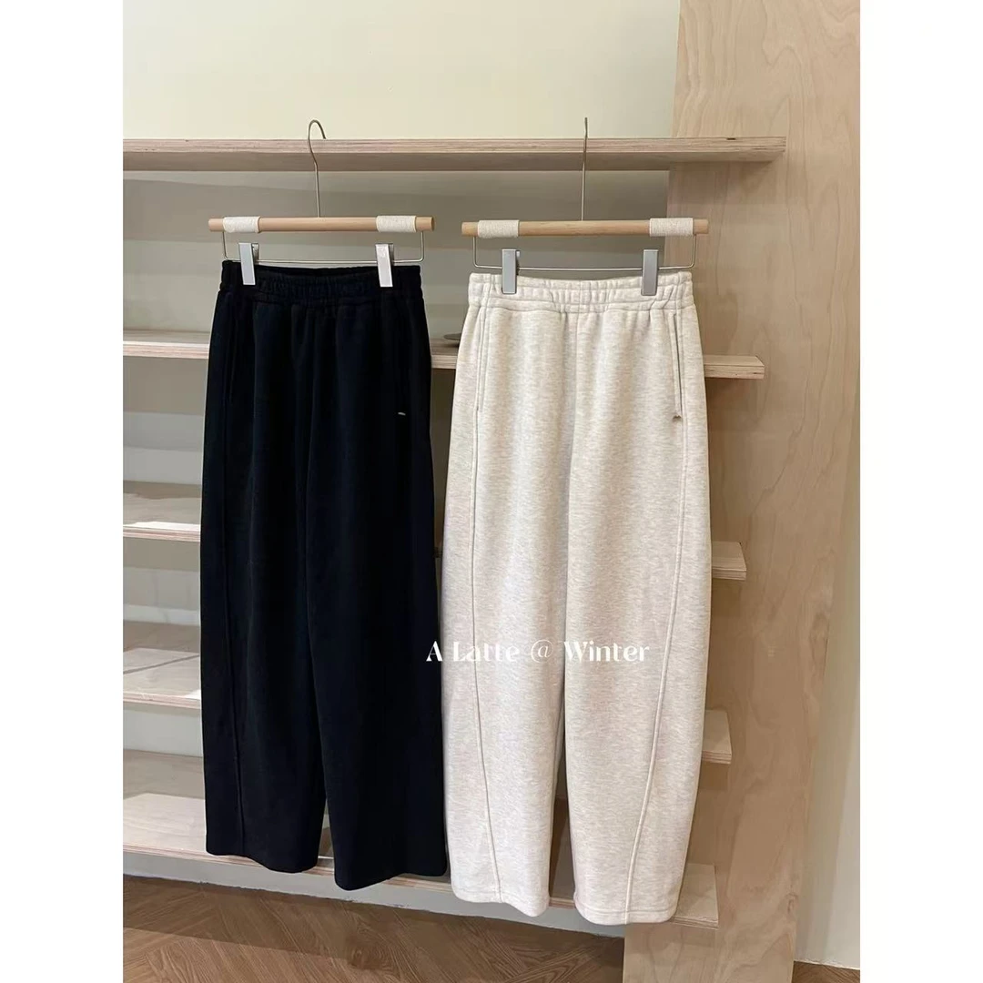 ALatte：奥利绒老钱裤/  98裤长不挑腿长加厚过冬窄版拖地裤