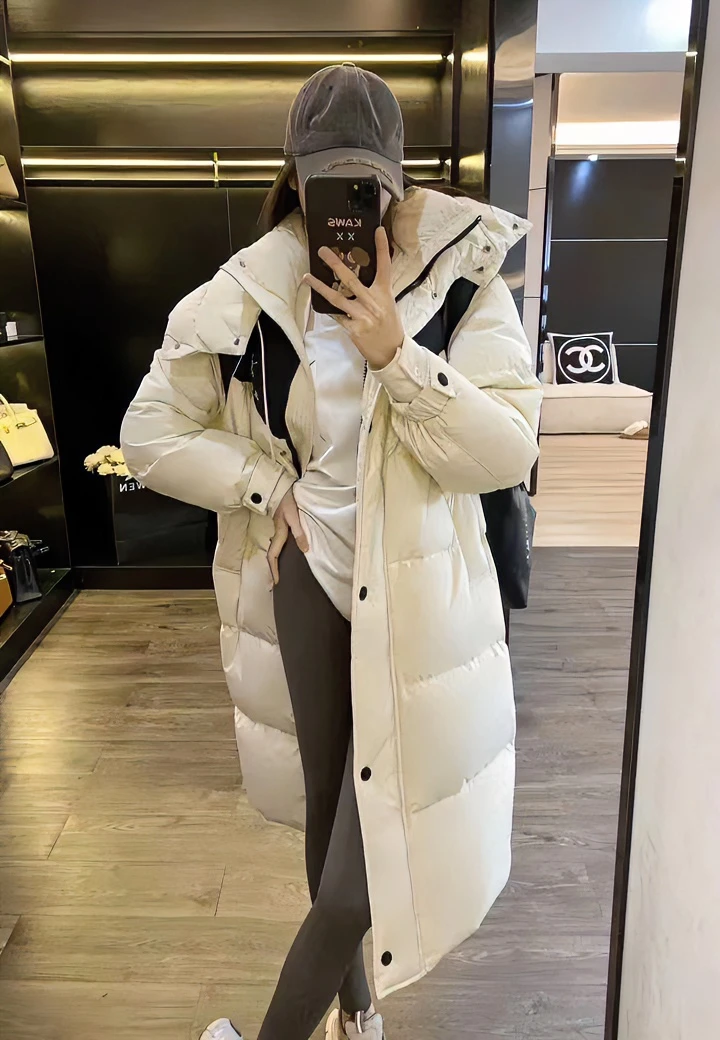 【牛哥严选】冬季长款连帽加厚宽松时尚百搭厚外套韩版保暖