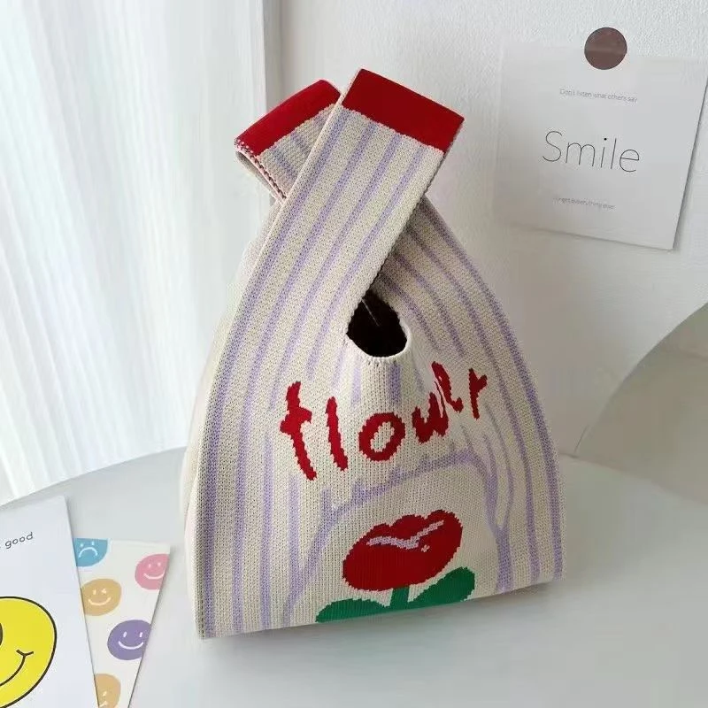 手提袋女针织包休闲百搭