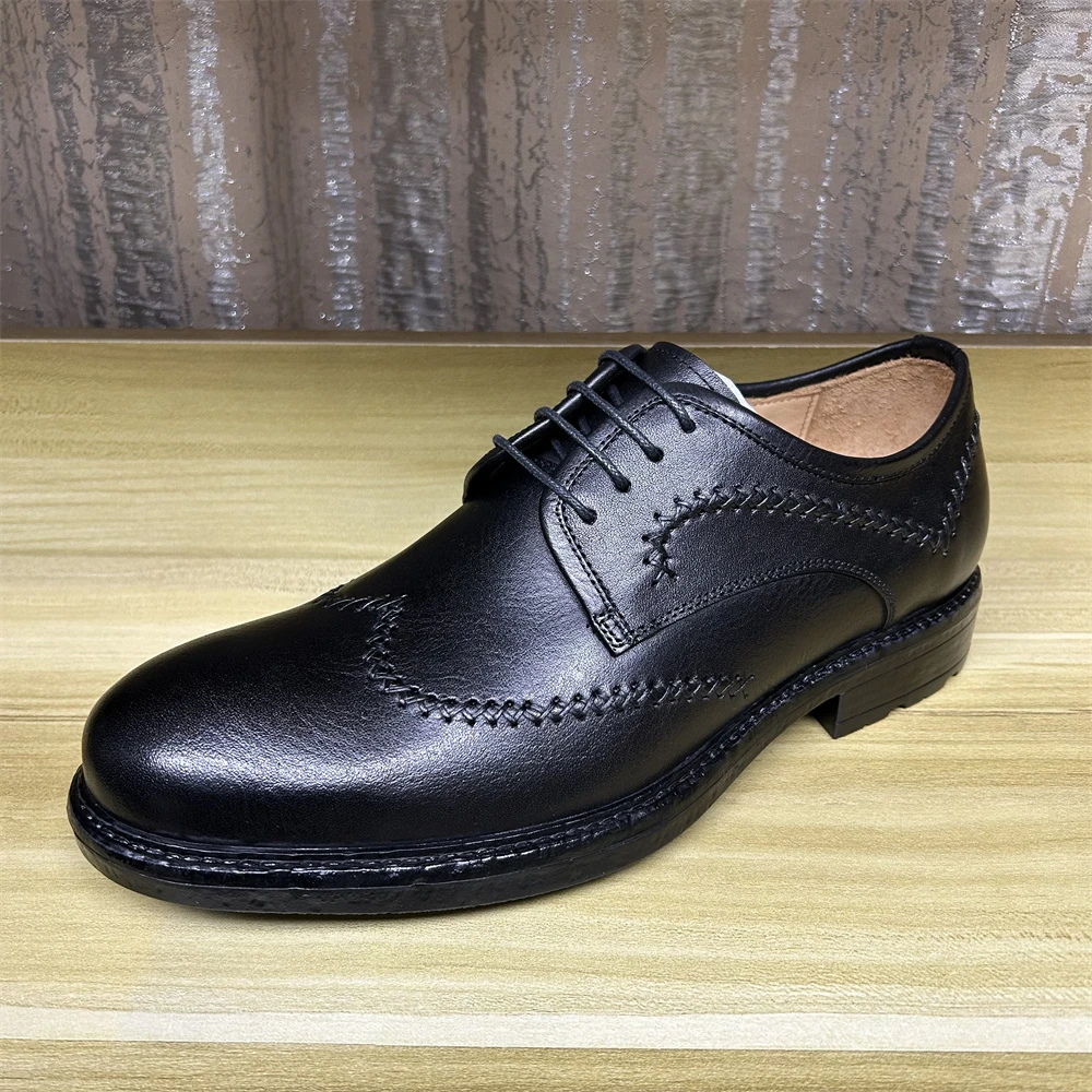 【编号：128/129】35-44码男女情侣款真皮系带男皮鞋