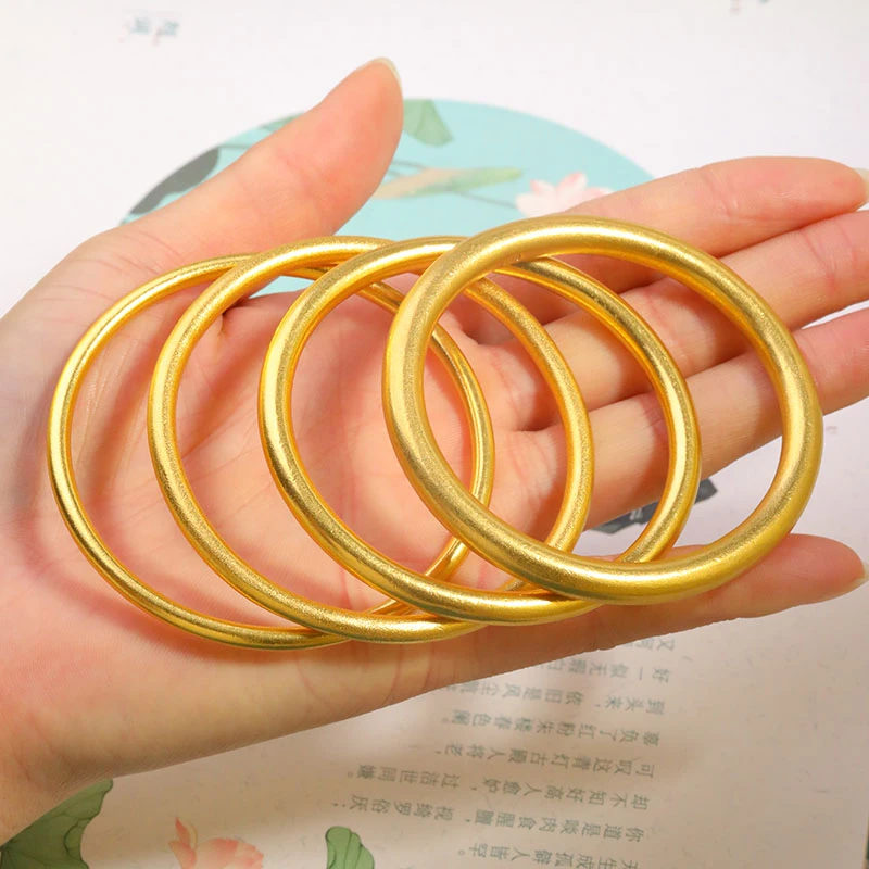 足银手镯 古法传承手镯素圈实心女士光面磨砂无惧磕碰女款时尚