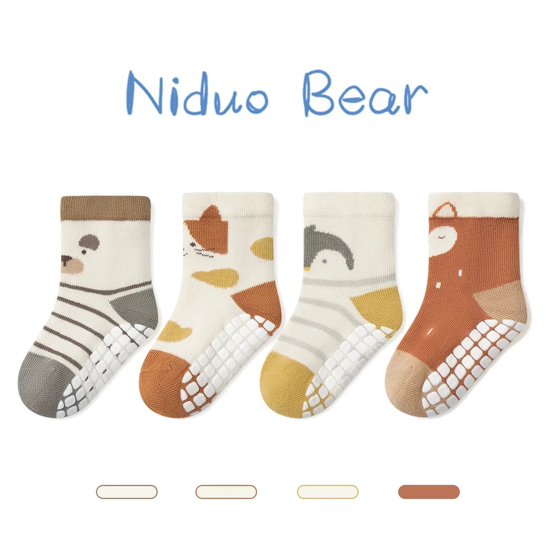 尼熊宝宝地板袜点胶春秋棉袜儿童防滑袜室内隔凉婴儿婴儿地板袜