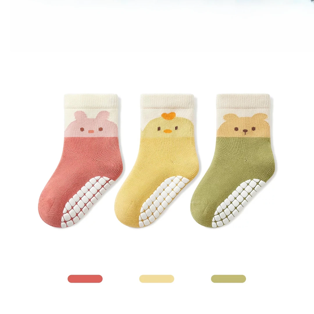 儿童尼多熊学步袜地板袜隔凉宝宝男宝女宝卡通地板袜婴儿地板袜