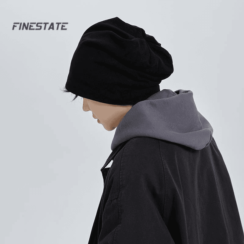 日本NE STATE帽子男冬季2023新款大头围堆堆帽包头帽保暖冷帽男款